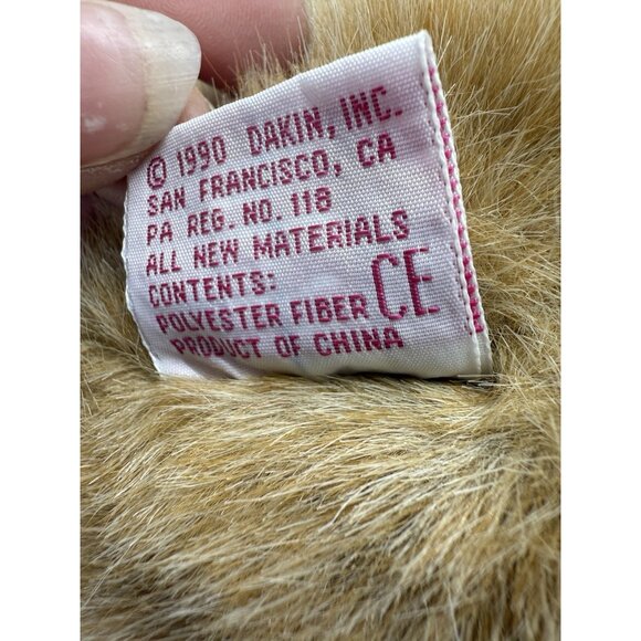 Vintage 1990 Dakin Muffin Bear 11" Model #89-1240 Plush Brown With Bow And Tag - Picture 10 of 13